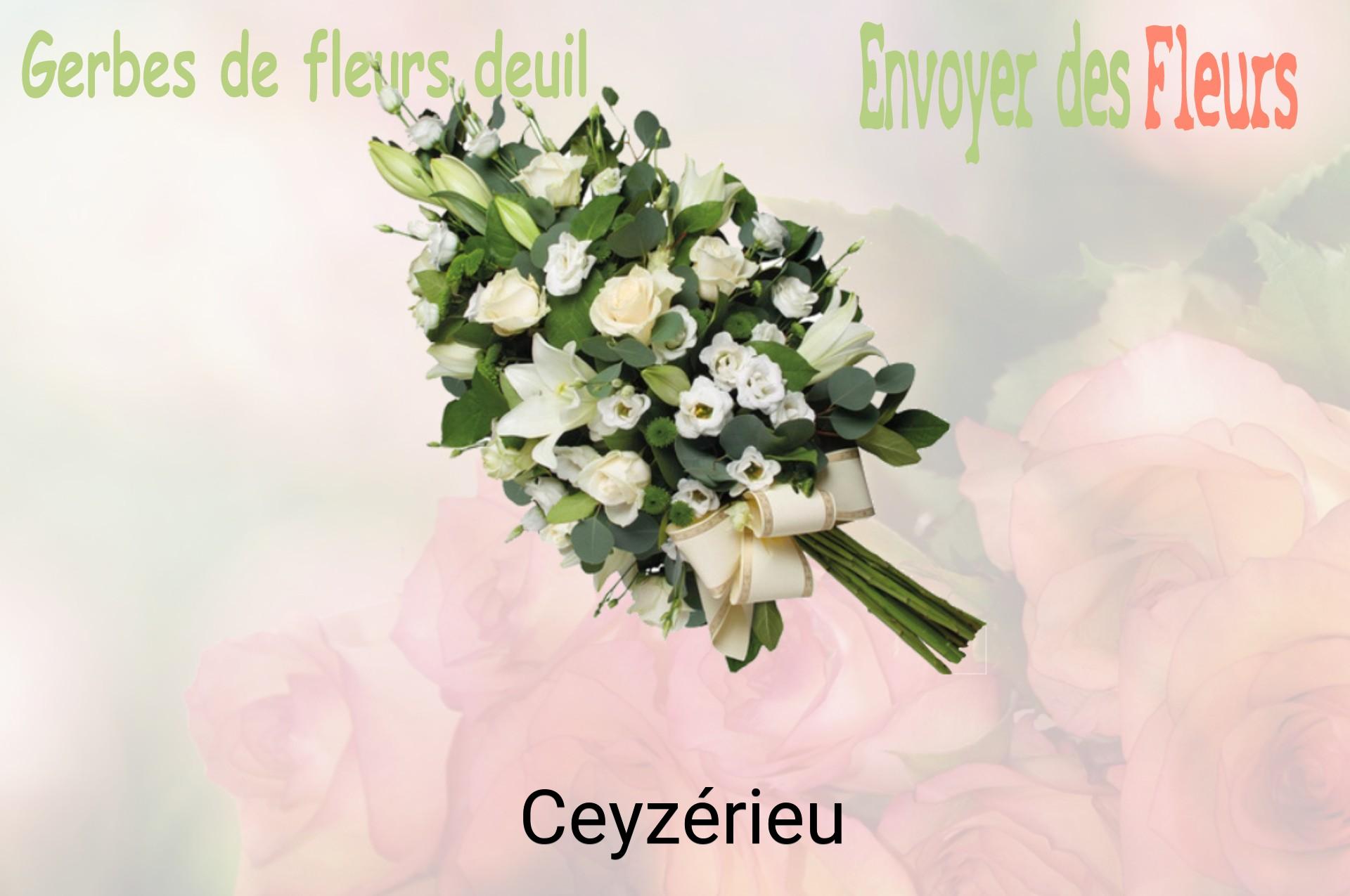 Gerbe de fleurs de deuil livrée à Ceyzérieu
